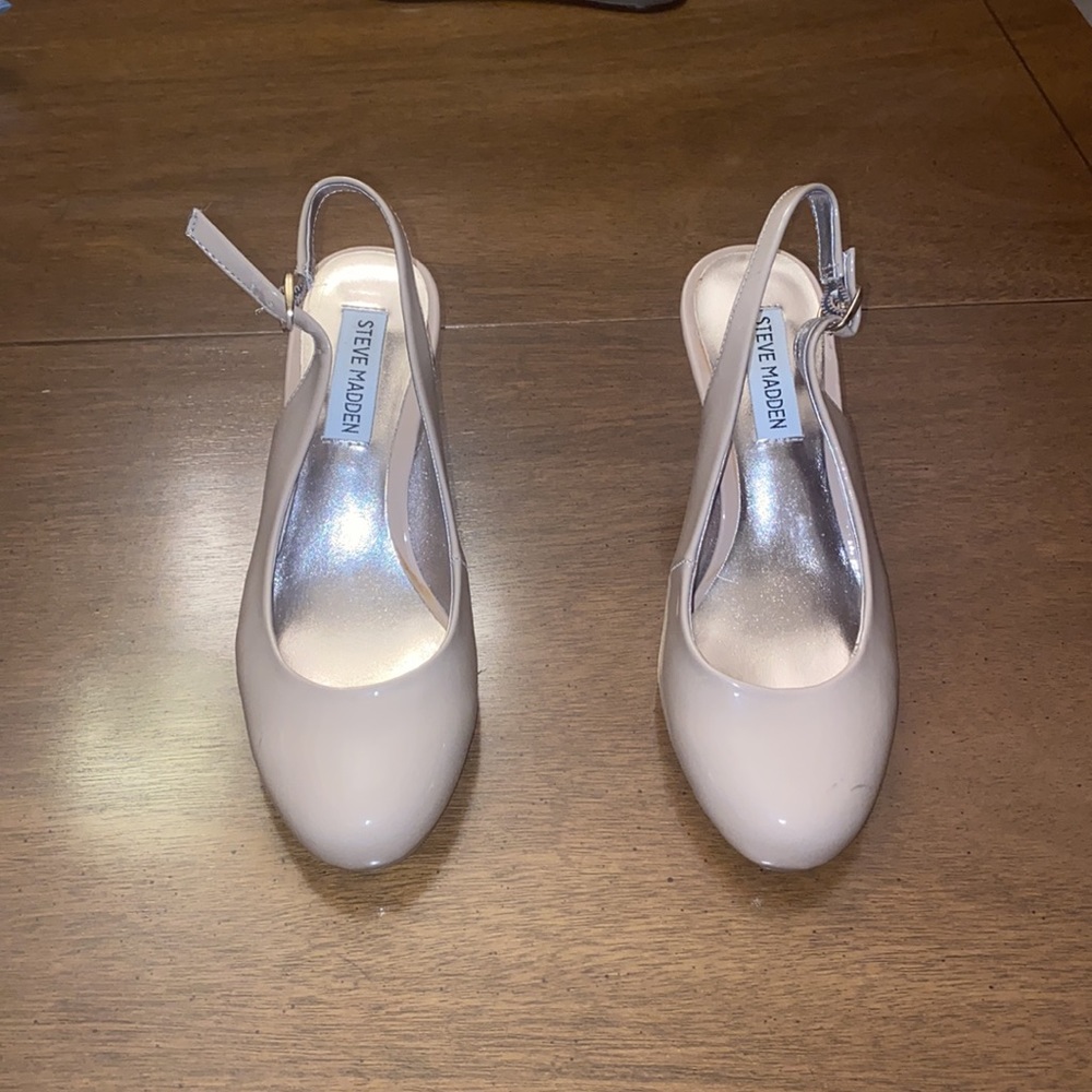 Steve Madden Nude Pamila Slingback Kitten Heels